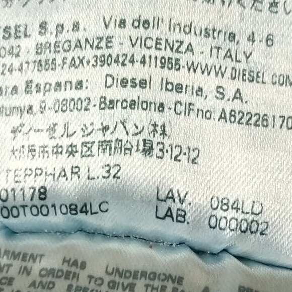 DIESEL DNA Tepphar Slim Carrot Mens Jeans Distressed Stretch Denim 31x32(32x29) - Picture 11 of 15